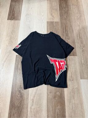 Y2K Tapout Black T‑Shirt with Red and White Logo